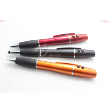 Twist Mechanism Stylus Ball Pen con linterna